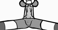 GIF 가슴 개 개과 노출 다리벌림 보지 빈유 성기 스웨터 스타킹 애니메이션 엉덩이 옷 작가:someMF 포유류 허벅지 흰색배경 // 1920x1005 // 1.0MB