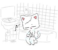 가슴 감은눈 거품 고양이 고양잇과 나체 목욕 수갤창작 욕실 작가:7777 포유류 홍조 흰색배경 // 934x801 // 41.3KB